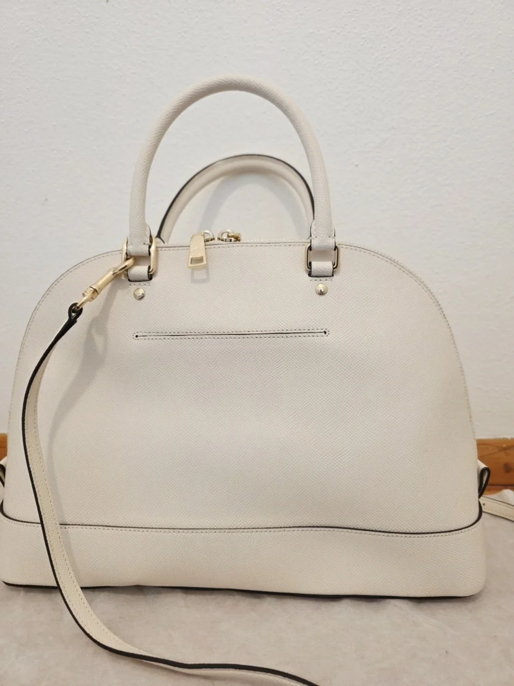 COACH Sierra Satchel + Accordian Zip Wallet w/ Stardust Studs In Chalk - Picture 5 of 16